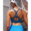 image:imageRUNNING GIRL Sports Bra for WomenY Back Molded Cup Strappy Running High Impact Sports Bra with Sewn in PadsDeep Blue