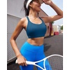 image:imageRUNNING GIRL Sports Bra for WomenY Back Molded Cup Strappy Running High Impact Sports Bra with Sewn in PadsDeep Blue