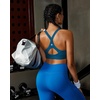 image:imageRUNNING GIRL Sports Bra for WomenY Back Molded Cup Strappy Running High Impact Sports Bra with Sewn in PadsDeep Blue