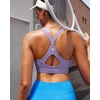 image:imageRUNNING GIRL Sports Bra for WomenY Back Molded Cup Strappy Running High Impact Sports Bra with Sewn in PadsDusty Lavender