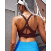 image:imageRUNNING GIRL Sports Bra for WomenY Back Molded Cup Strappy Running High Impact Sports Bra with Sewn in PadsMaroon