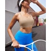 image:imageRUNNING GIRL Sports Bra for WomenY Back Molded Cup Strappy Running High Impact Sports Bra with Sewn in PadsNude