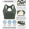 image:imageRUNNING GIRL Sports Bras for Women High SupportRacerback Supportive Molded Cup Sports Bra with Sewn in PadsBdark Green