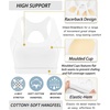image:imageRUNNING GIRL Sports Bras for Women High SupportRacerback Supportive Molded Cup Sports Bra with Sewn in PadsBwhite
