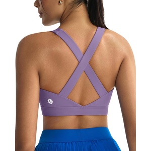 image:imageRUNNING GIRL Sports Bra for WomenStrappy Running Supportive High Impact Sports Bra with Sewn in PadsCdusty Lavender