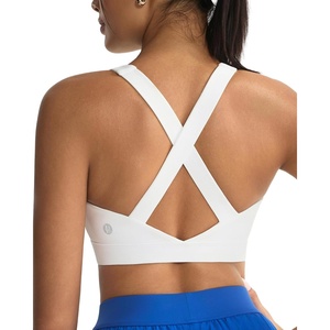 image:imageRUNNING GIRL Sports Bra for WomenStrappy Running Supportive High Impact Sports Bra with Sewn in PadsCwhite