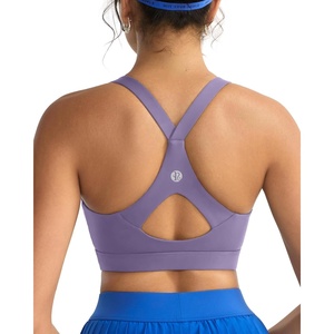 image:imageRUNNING GIRL Sports Bra for WomenY Back Molded Cup Strappy Running High Impact Sports Bra with Sewn in PadsDusty Lavender