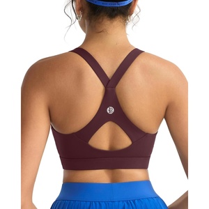 image:imageRUNNING GIRL Sports Bra for WomenY Back Molded Cup Strappy Running High Impact Sports Bra with Sewn in PadsMaroon