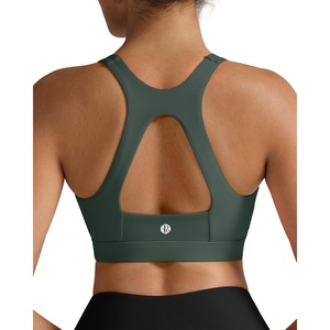image:imageRUNNING GIRL Sports Bras for Women High SupportRacerback Supportive Molded Cup Sports Bra with Sewn in PadsBdark Green