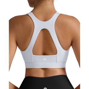 image:imageRUNNING GIRL Sports Bras for Women High SupportRacerback Supportive Molded Cup Sports Bra with Sewn in PadsBgrey