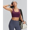 image:imageRUNNING GIRL Sports Bra for Women High Support Molded Cup High Impact Sports Bras with Sewn in Pads Strappy Running BraDeep Purple
