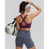 image:imageRUNNING GIRL Sports Bra for Women High Support Molded Cup High Impact Sports Bras with Sewn in Pads Strappy Running BraDeep Purple