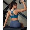 image:imageRUNNING GIRL Sports Bra for WomenMolded Cup Strappy Running High Impact Sports Bra with Sewn in PadsAdeep Blue