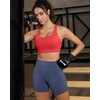 image:imageRUNNING GIRL Sports Bra for WomenMolded Cup Strappy Running High Impact Sports Bra with Sewn in PadsAdeep Red