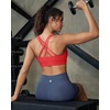 image:imageRUNNING GIRL Sports Bra for WomenMolded Cup Strappy Running High Impact Sports Bra with Sewn in PadsAdeep Red