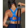 image:imageRUNNING GIRL Sports Bras for Women High Support Adjustable Straps High Impact Racerback Bra with Hook Closure Molded CupAcerulean Blue