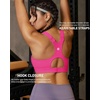 image:imageRUNNING GIRL Sports Bras for Women High Support Adjustable Straps High Impact Racerback Bra with Hook Closure Molded CupAhot Pink