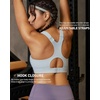 image:imageRUNNING GIRL Sports Bras for Women High Support Adjustable Straps High Impact Racerback Bra with Hook Closure Molded CupAicy Grey