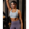 image:imageRUNNING GIRL Sports Bras for Women High Support Adjustable Straps High Impact Racerback Bra with Hook Closure Molded CupAicy Grey