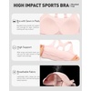 image:imageRUNNING GIRL Sports Bras for Women High Support Adjustable Straps High Impact Racerback Bra with Hook Closure Molded CupDflush Pink