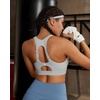 image:imageRUNNING GIRL Sports Bras for Women High Support Adjustable Straps High Impact Racerback Bra with Hook Closure Molded CupDicy Grey