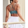 image:imageRUNNING GIRL Sports Bras for Women High SupportCrissCross Back Strappy Bra Moulded Cup High Impact Workout Crop TopsAash Green