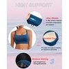 image:imageRUNNING GIRL Sports Bras for Women High SupportCrissCross Back Strappy Bra Moulded Cup High Impact Workout Crop TopsAnavy Blue
