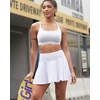image:imageRUNNING GIRL Sports Bras for Women High SupportCrissCross Back Strappy Bra Moulded Cup High Impact Workout Crop TopsAwhite