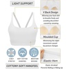 image:imageRUNNING GIRL Sports Bras for WomenLight Impact Molded Cup Strap Sports Bra with Sewn in PadsBest for AC CupAwhite