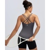 image:imageRUNNING GIRL Workout Tank Tops for Women with Built in BraGym Athletic Yoga Tops Tight Square Neck Sleeveless ShirtsDeep Grey