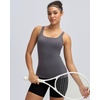 image:imageRUNNING GIRL Workout Tank Tops for Women with Built in BraGym Athletic Yoga Tops Tight Square Neck Sleeveless ShirtsDeep Grey