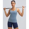image:imageRUNNING GIRL Workout Tank Tops for Women with Built in BraGym Athletic Yoga Tops Tight Square Neck Sleeveless ShirtsDusty Blue