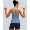 image:imageRUNNING GIRL Workout Tank Tops for Women with Built in BraGym Athletic Yoga Tops Tight Square Neck Sleeveless ShirtsDusty Blue