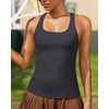 image:imageRUNNING GIRL Workout Tops for WomenRacerback Tank Tops with Built in BrasPadded Sports Bra Yoga Tank Athletic TopsAdark Grey