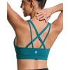 image:imageRUNNING GIRL Sports Bras for WomenCrissCross Back Padded Strappy Sports Bras Medium Support Workout Bra Push upWX3049 Storm Teal XL