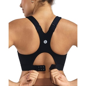 image:imageRUNNING GIRL Sports Bras for Women High Support Adjustable Straps High Impact Racerback Bra with Hook Closure Molded CupAblack