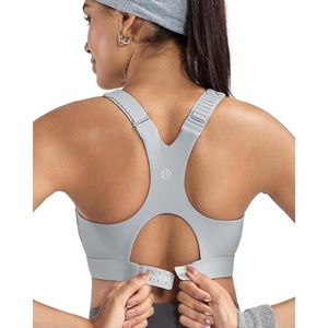 image:imageRUNNING GIRL Sports Bras for Women High Support Adjustable Straps High Impact Racerback Bra with Hook Closure Molded CupAicy Grey