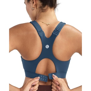 image:imageRUNNING GIRL Sports Bras for Women High Support Adjustable Straps High Impact Racerback Bra with Hook Closure Molded CupAnavy