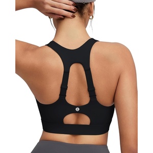 image:imageRUNNING GIRL Sports Bras for Women High Support Adjustable Straps High Impact Racerback Bra with Hook Closure Molded CupDblack