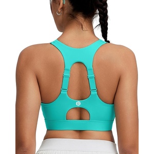 image:imageRUNNING GIRL Sports Bras for Women High Support Adjustable Straps High Impact Racerback Bra with Hook Closure Molded CupDbright Green