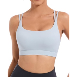 image:imageRUNNING GIRL Sports Bras for Women High SupportCrissCross Back Strappy Bra Moulded Cup High Impact Workout Crop TopsAicy Grey