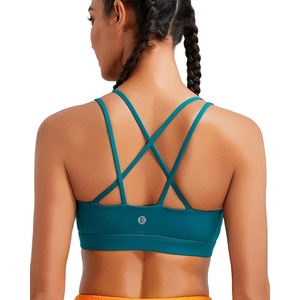 image:imageRUNNING GIRL Sports Bras for Women High SupportCrissCross Back Strappy Bra Moulded Cup High Impact Workout Crop TopsAstorm Teal