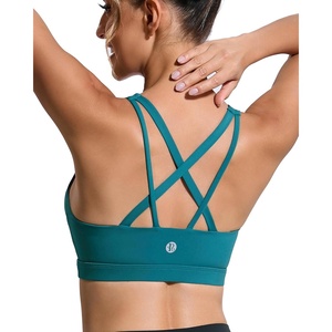 image:imageRUNNING GIRL Sports Bras for WomenCrissCross Back Padded Strappy Sports Bras Medium Support Workout Bra Push upWX3049 Storm Teal XL
