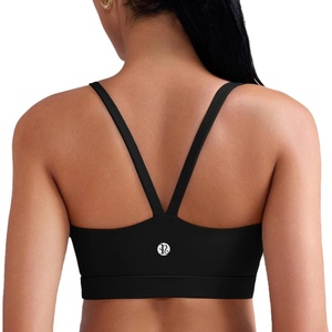 image:imageRUNNING GIRL Sports Bras for WomenLight Impact Molded Cup Strap Sports Bra with Sewn in PadsBest for AC CupAblack