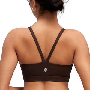 image:imageRUNNING GIRL Sports Bras for WomenLight Impact Molded Cup Strap Sports Bra with Sewn in PadsBest for AC CupAbrown