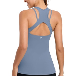 image:imageRUNNING GIRL Tank Tops with Built in BrasWorkout Racerback Tank Tops for Women Athletic Yoga TopBlight Blue