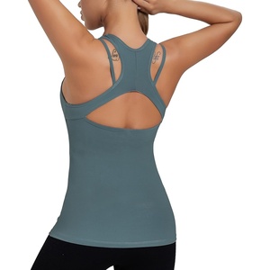 image:imageRUNNING GIRL Tank Tops with Built in BrasWorkout Racerback Tank Tops for Women Athletic Yoga TopBteal Lagoon