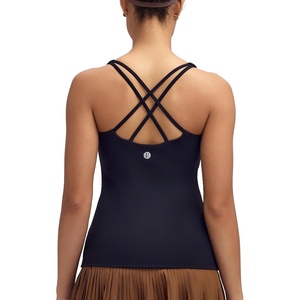 image:imageRUNNING GIRL Workout Tank Tops for Women with Built in BraGym Athletic Yoga Tops Tight Square Neck Sleeveless ShirtsBlack