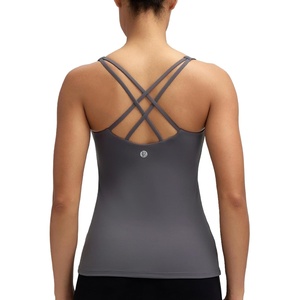 image:imageRUNNING GIRL Workout Tank Tops for Women with Built in BraGym Athletic Yoga Tops Tight Square Neck Sleeveless ShirtsDeep Grey