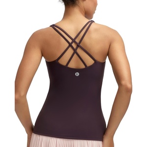 image:imageRUNNING GIRL Workout Tank Tops for Women with Built in BraGym Athletic Yoga Tops Tight Square Neck Sleeveless ShirtsDeep Purple